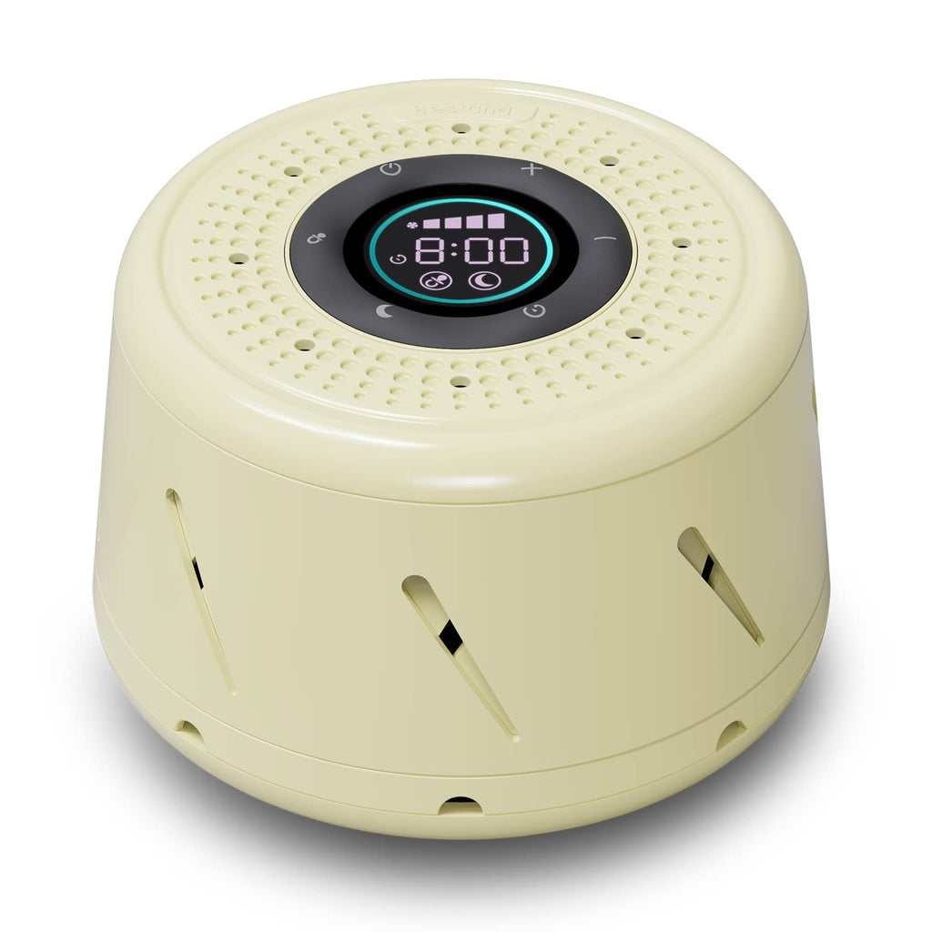 Bestand White Noise Machine with Real Fan Sound, Smart Mode, Timer & LED Display – Portable Sleep Sound Machine for Adults, Babies, Office, Travel & Home (Yellow)