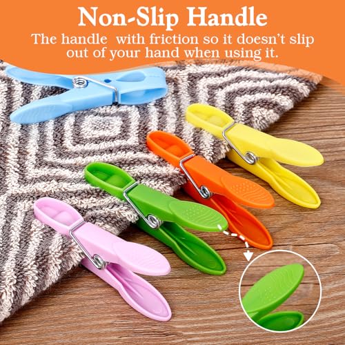 Senbowe 48 Pack Heavy Duty Colorful Plastic Clothespins