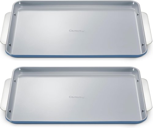 Caraway Non-Stick Ceramic Baking Sheet Duo - Non-Toxic, PTFE & PFOA Free - Ideal for Baking & Roasting - Large (18" x 13") - Slate