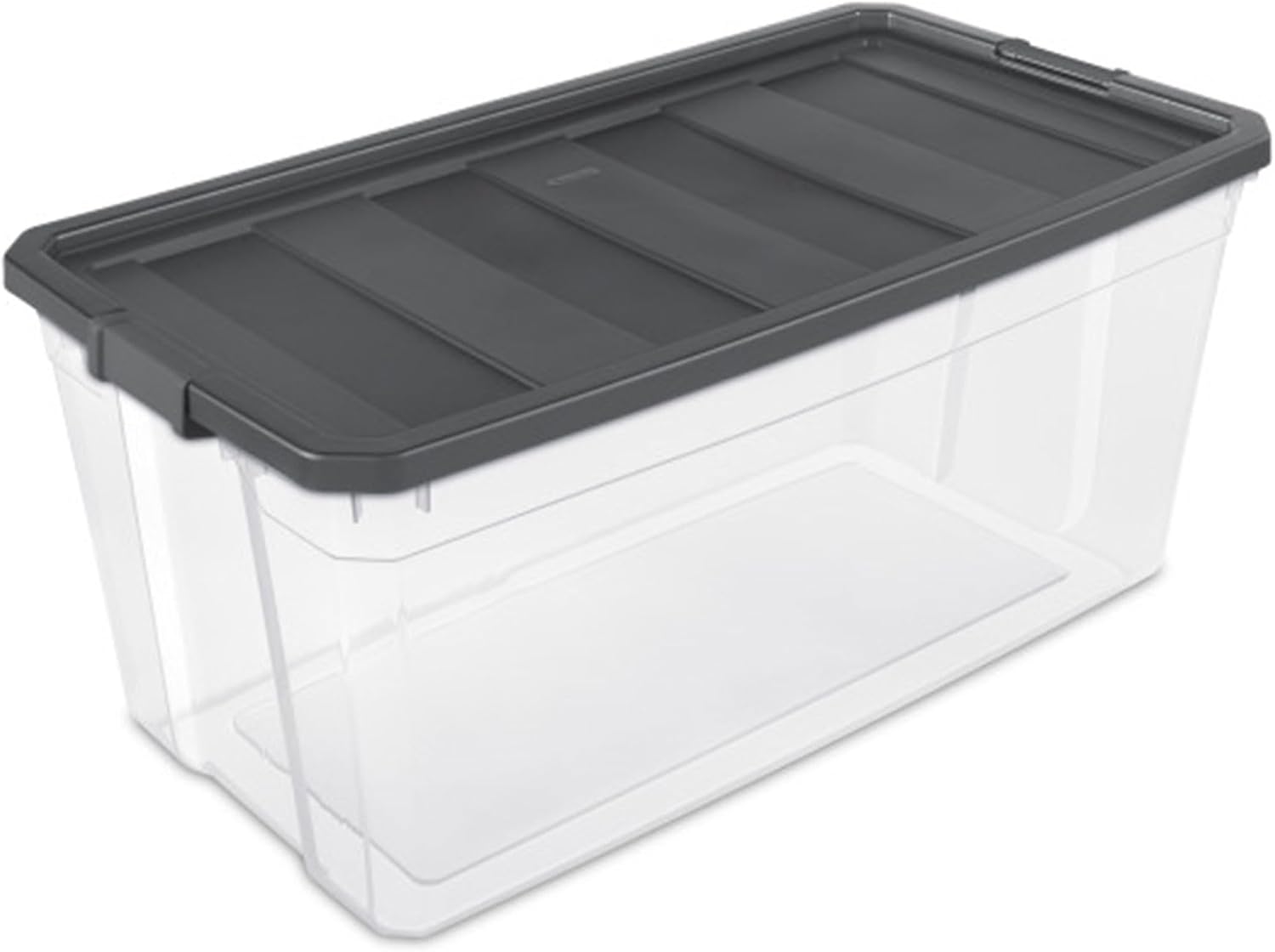 Sterilite 3-Pack Modular Stacker Boxes - Durable Clear Plastic Storage Bins with Latching Lids | 200 Quart for Closet, Bathroom & Office