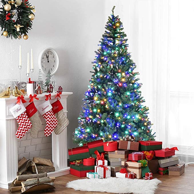 Pre-lit Artificial Christmas Tree 8Ft with 750 LED Lights & 2128 PVC Branches