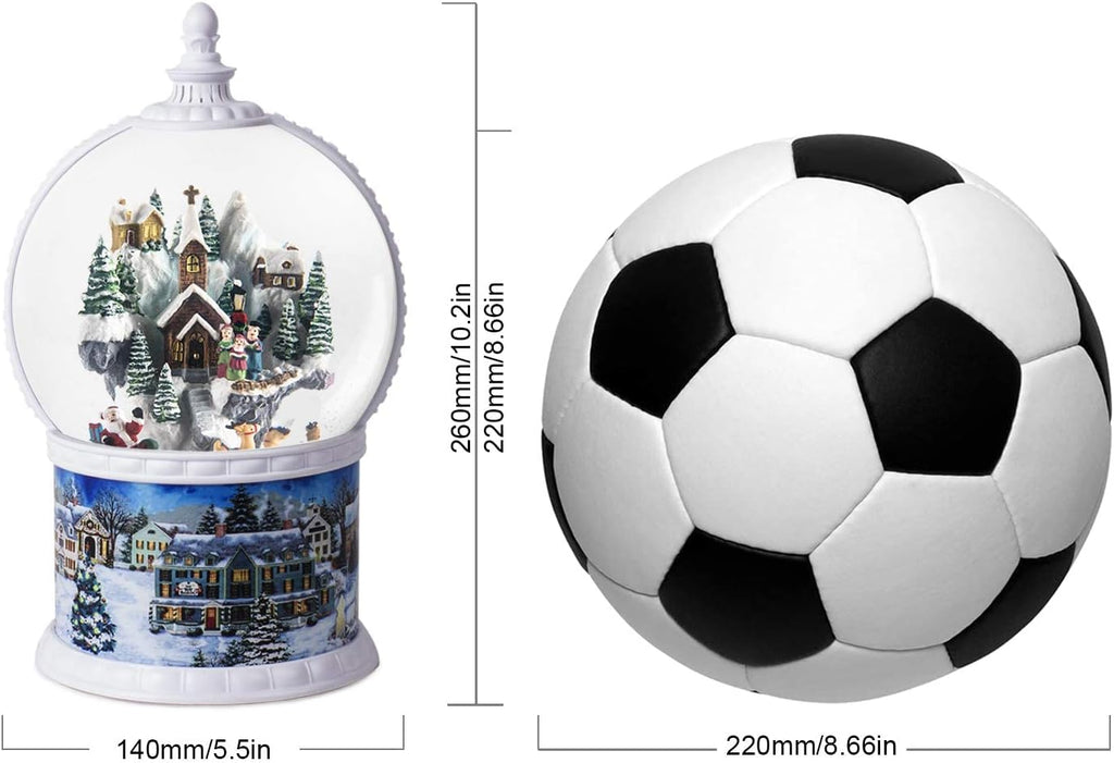 Skiennix Large Christmas Snow Globe - Rotating Santa Train Music Box | 10.2-Inch, 8 Melodies, USB & Battery-Powered