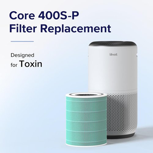 LEVOIT Air Purifier Replacement Filter - HEPA & Activated Carbon for Odor & Smoke Removal | Core 400S-RF-TX, 1 Pack, Green