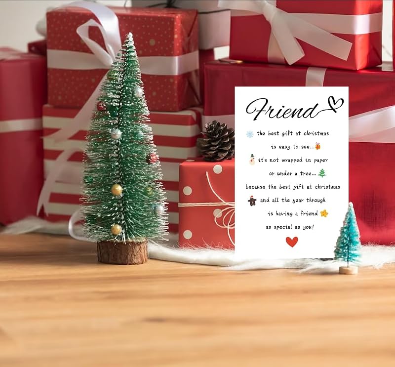 Humor Friends Christmas Card with Envelopes - BFF Holiday Gift