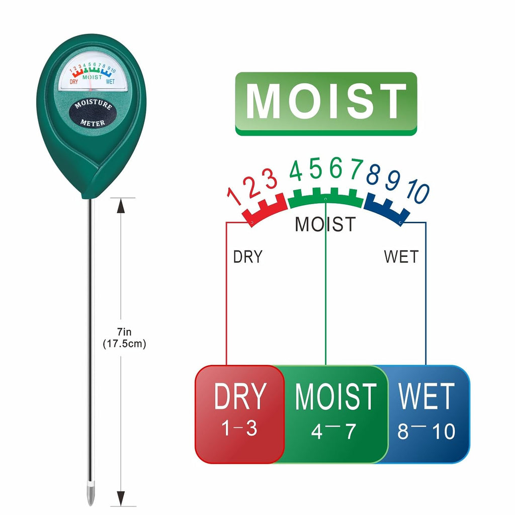 XLUX Soil Moisture Meter - Durable 304 Stainless Steel Probe for Instant Readings | Ideal for Indoor & Outdoor Plants