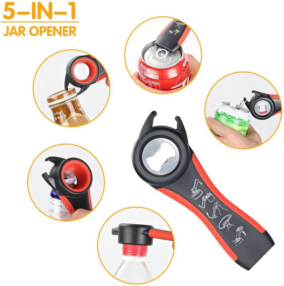 Skiennix 5-in-1 Jar Opener | Rubber Gripper Pad for Seniors with Arthritis & Weak Hands