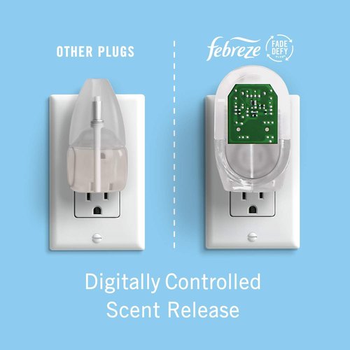 Febreze Plug-In Air Freshener - Linen & Sky Scent Odor Eliminator | 1 Warmer + 2 Oil Refills