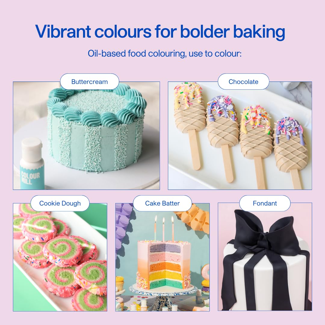 Colour Mill Oil-Based Food Coloring - Vibrant Lilac Shade | 20 Milliliters for Baking & Decorating