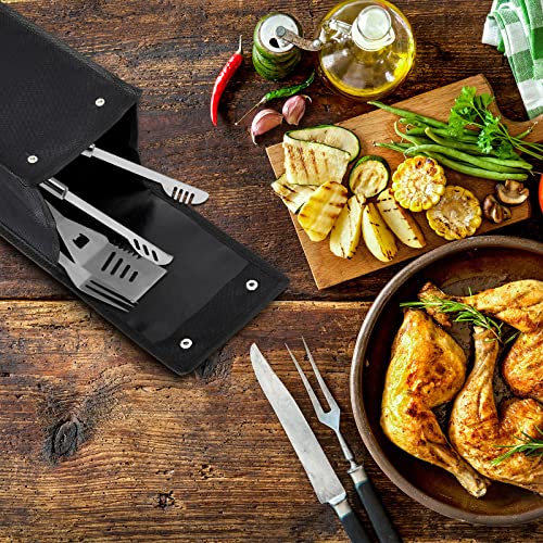 Grill Utensil Storage Bag - Durable Oxford BBQ Tool Holder Pouch, Black