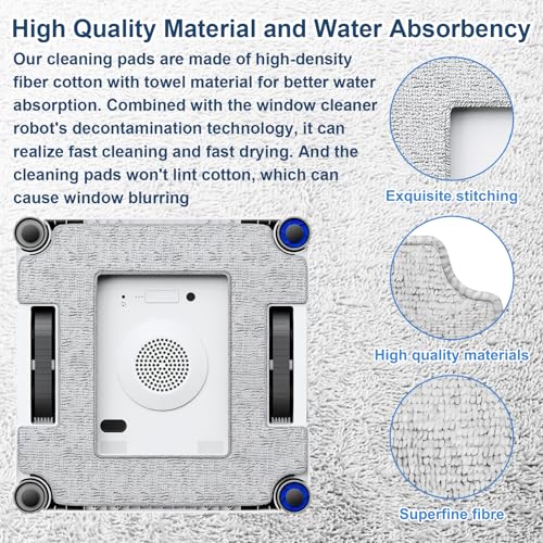 6 Pack Mop Pads for ECOVACS WINBOT W2S Window Cleaning Robot