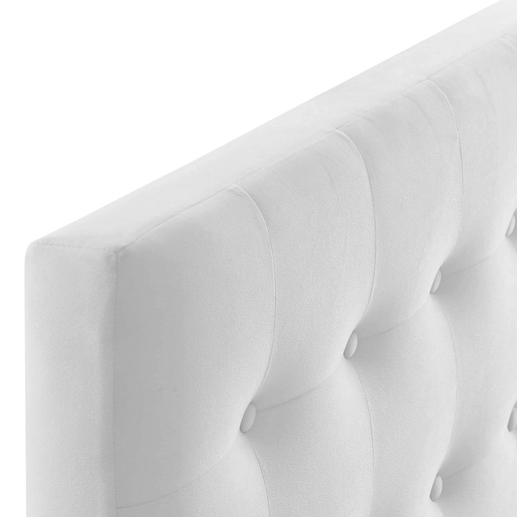 Modway Emily Twin Biscuit Tufted Performance Velvet Headboard, White
