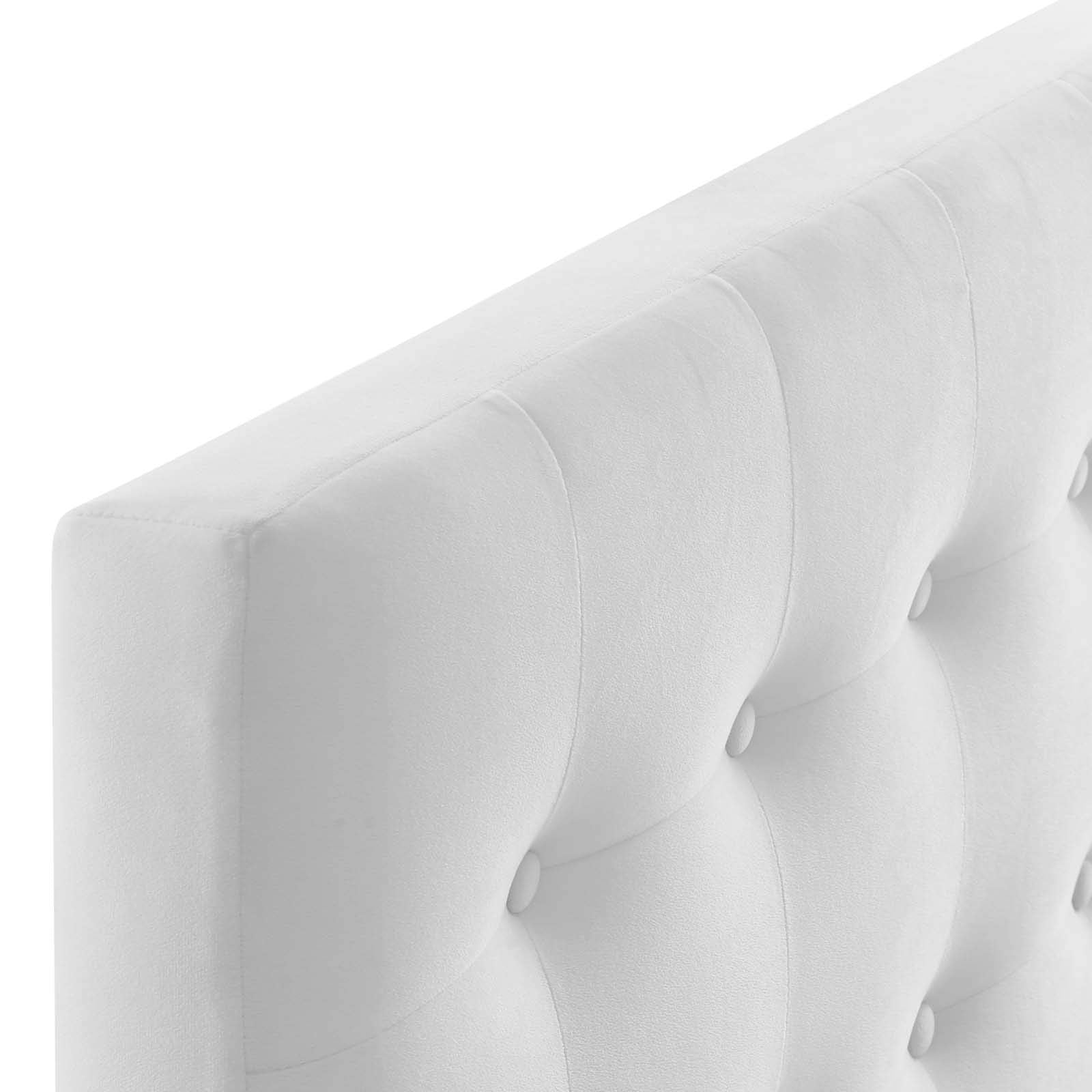Modway Emily Twin Biscuit Tufted Performance Velvet Headboard, White
