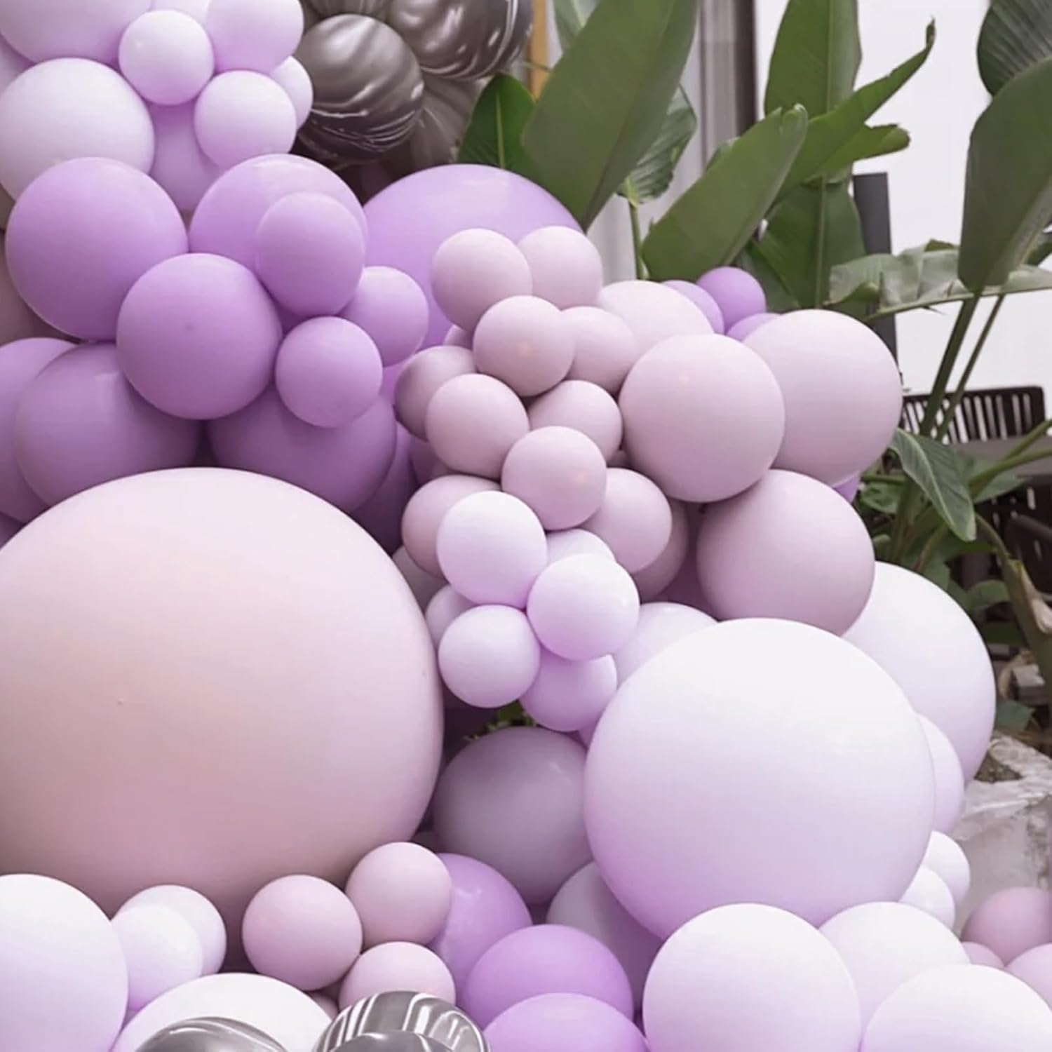 Voircoloria 105pcs Lilac Purple Balloons - 12 Inch Party Latex Balloons for Celebrations & Events