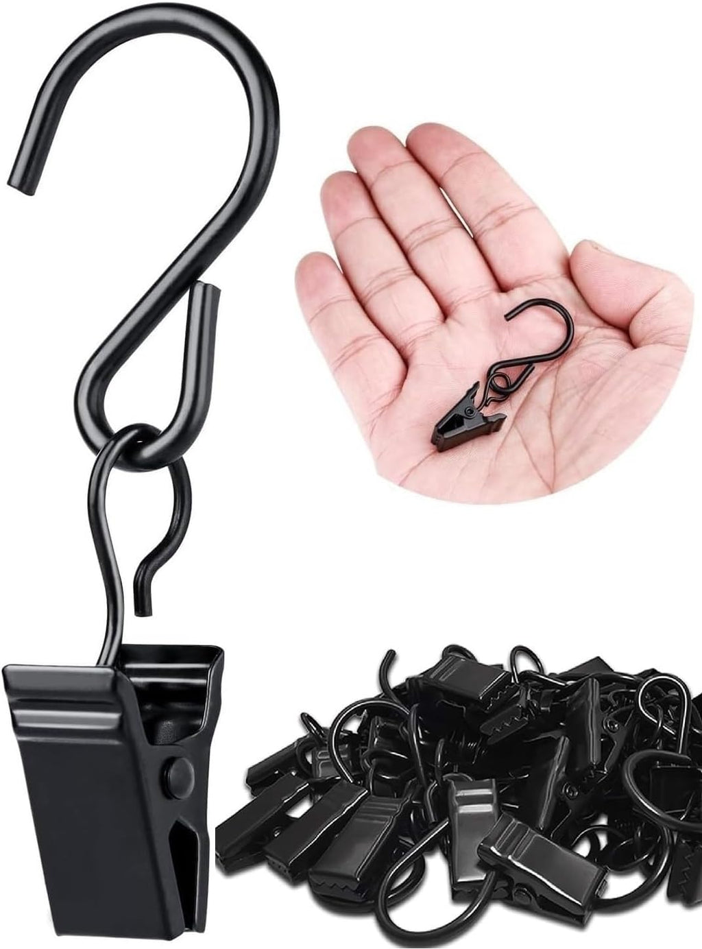Skiennix Christmas Light Clips - 50 Pack Heavy-Duty Metal Hooks for Outdoor String Lights | Perfect for RV & Holiday Decor