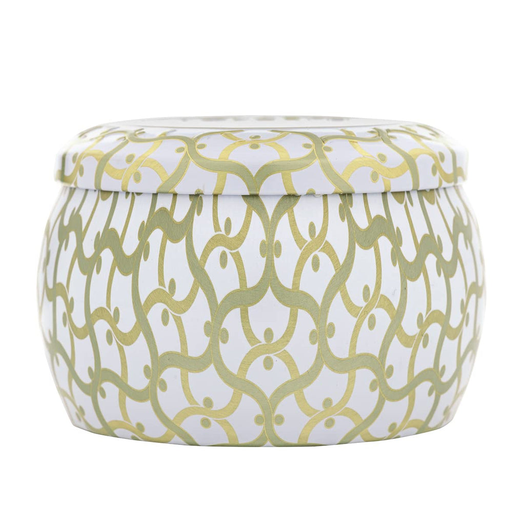 Voluspa Eucalyptus & White Sage | Mini Tin Candle | 4 Oz | 25 Hour Burn Time | Coconut Wax for Clean Burning