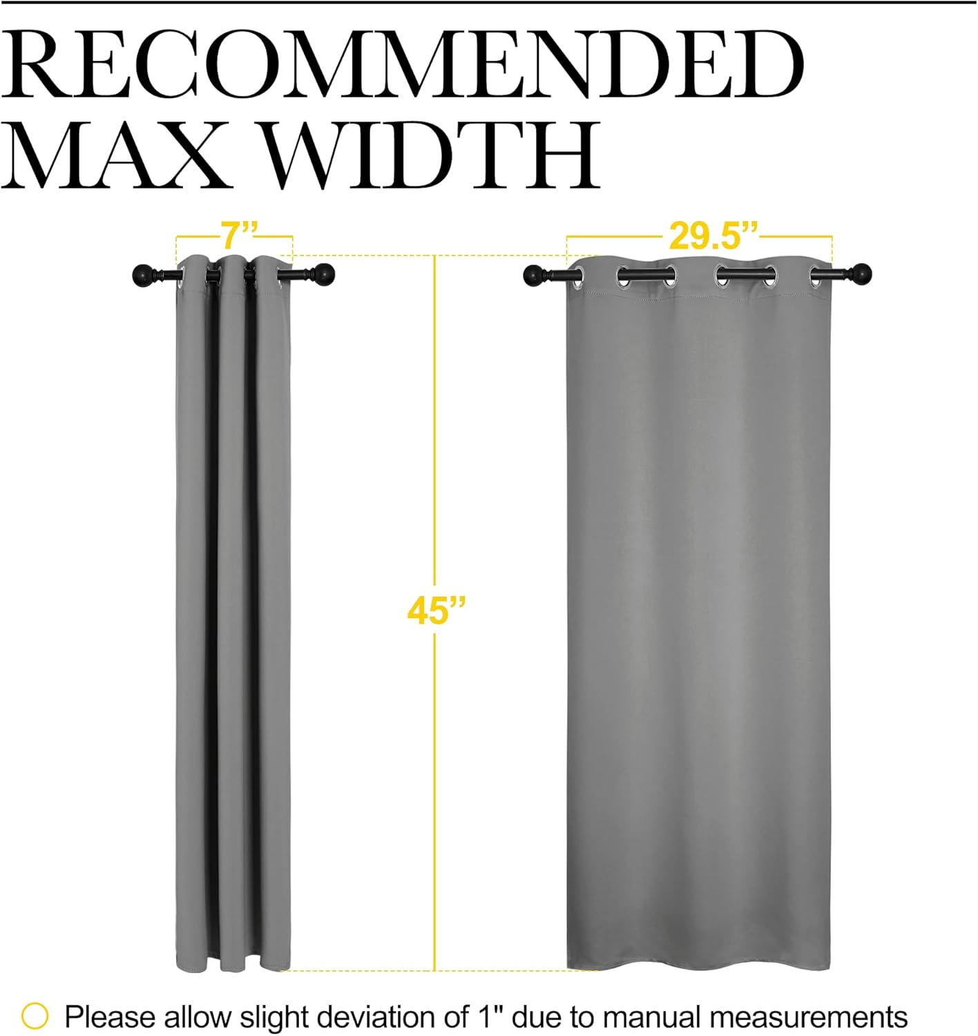 NICETOWN Silver Grey Blackout Curtain Panels - Thermal Insulated Grommet Top Drapes | 2 Panels, W34 x L45-Inch