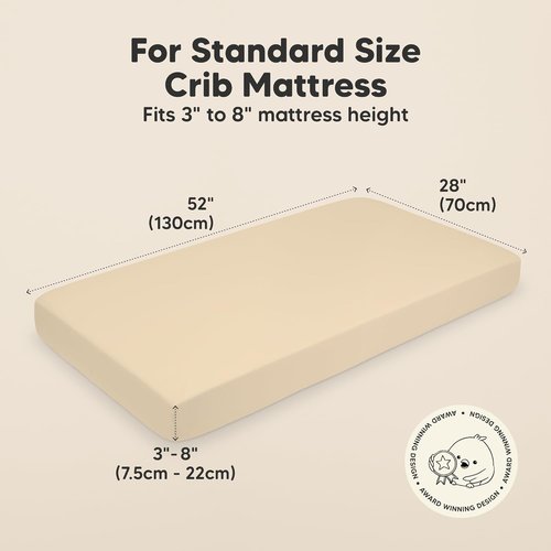 KeaBabies Organic Crib Sheets - 2-Pack Fitted Mattress Covers in Khaki | Soft, Breathable Jersey Cotton for Boys & Girls