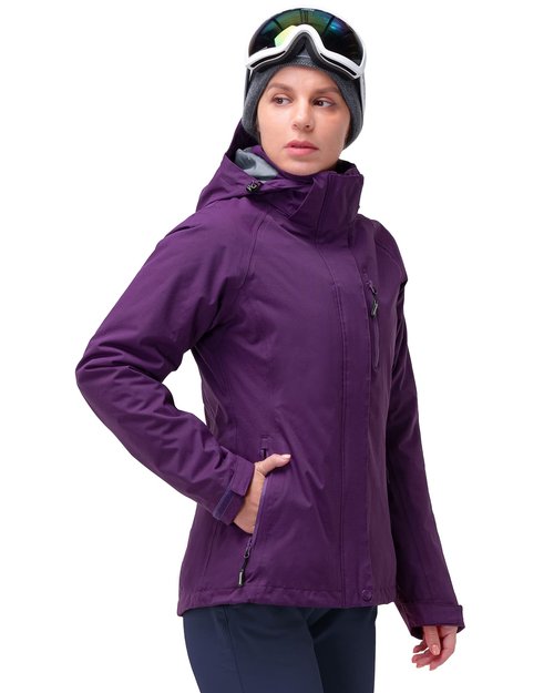 33,000ft Women's Waterproof 3-IN-1 Ski Jacket, Warm Fleece Insulated Winter Snow Coat Windproof Rain Jackets Parka Hooded for Traveling Climbing Hiking