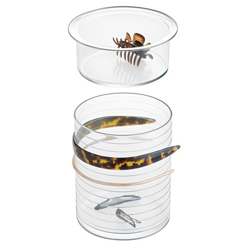 iDesign Hair Accessories Organizer Canister, The Clarity Collection – 6" x 6" x 7", Clear