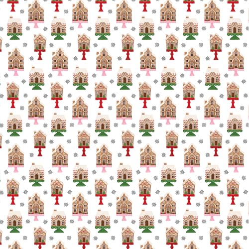 Christmas Gingerbread House Patterned Paper 12x12 for Crafts