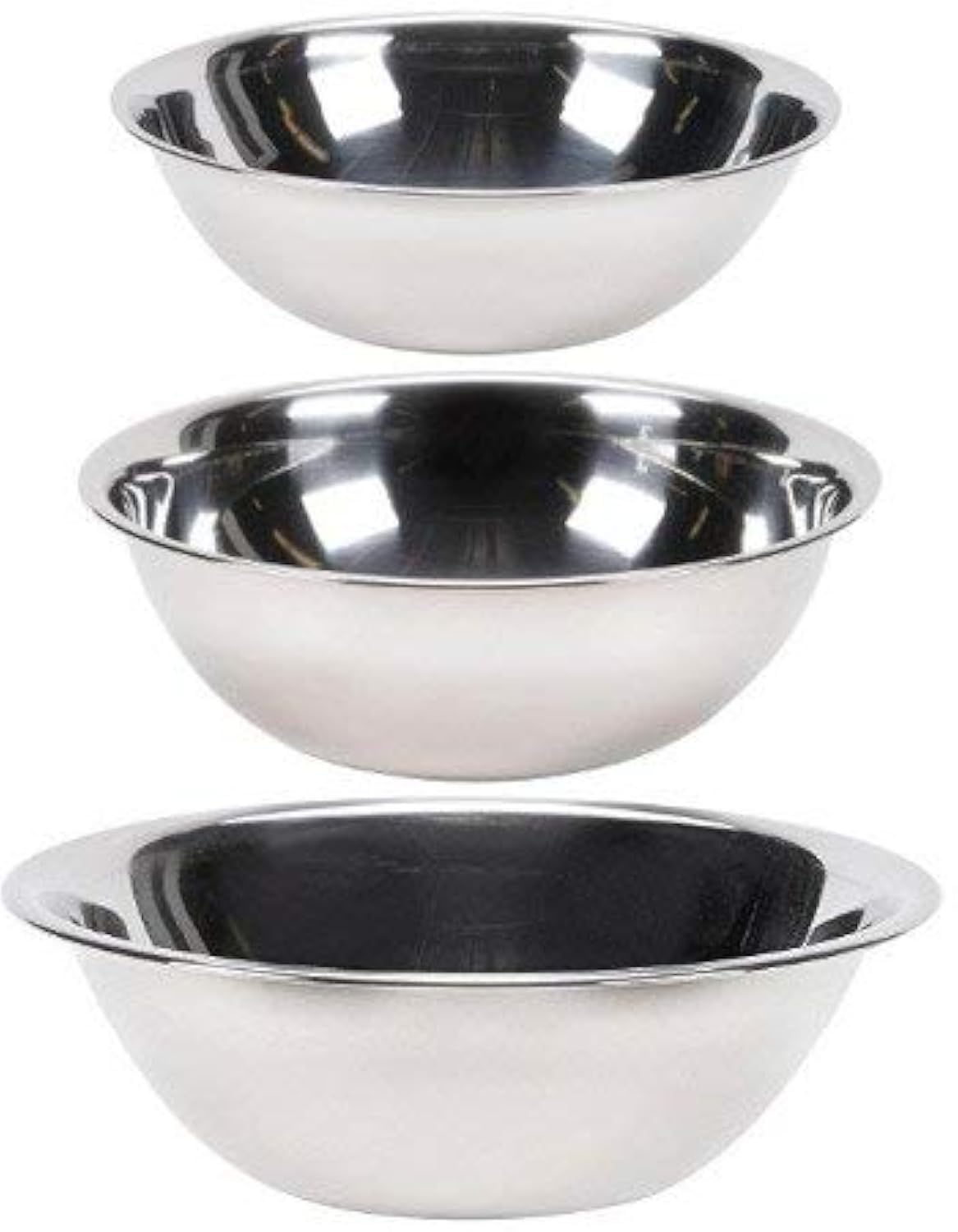 Vollrath Set of 3 Mixing Bowls: 4-Quart, 5-Quart and 8-Quart