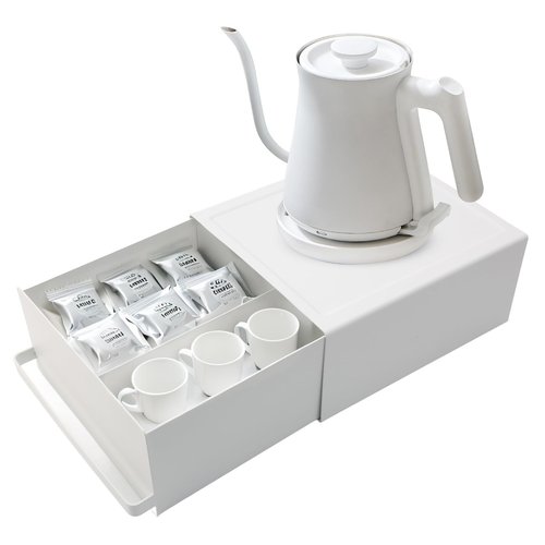 Spalivivre Home Tower Kitchen Appliance Stand with Drawer for Countertop, Space Saving Under-Appliance Storage Organizer for Kettle, Coffee Makers, Mixers, Sugar, Tea Bags, Coffee Pod