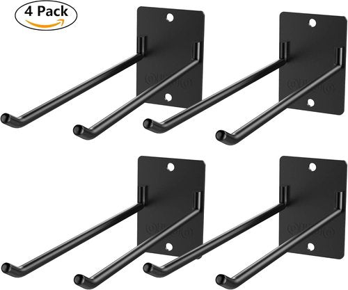 Heavy-Duty Steel Wall Hanger | 4 Pack Garage Storage Organizer for Garden Tools - Shovel, Rake, Broom Hooks