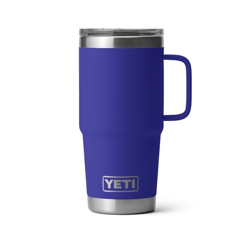 YETI Rambler 20 oz Travel Mug, Stainless Steel, Vacuum Insulated with Stronghold Lid, Offshore Blue
