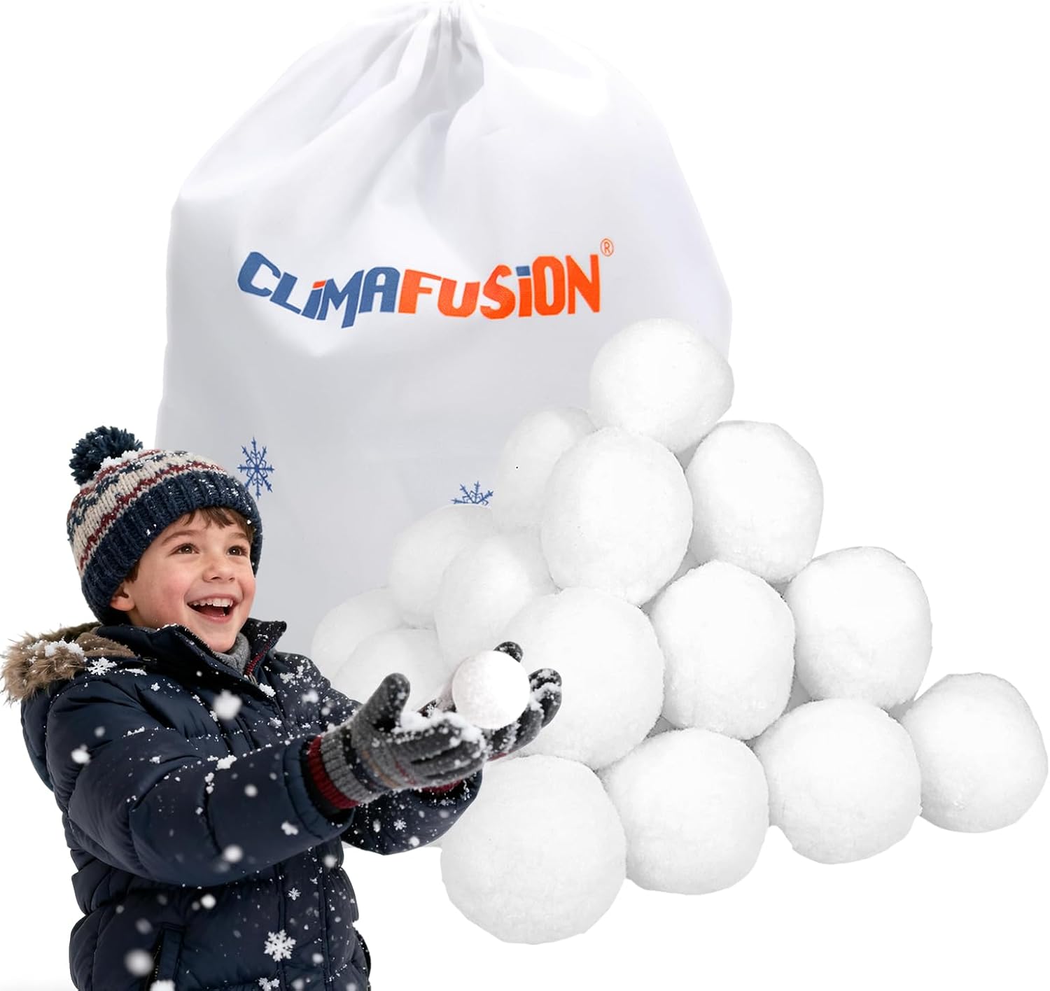 Skiennix 20 Pack Jumbo Fake Snowballs - 3 Inch Indoor/Outdoor Christmas Snow Toys for Winter Fun