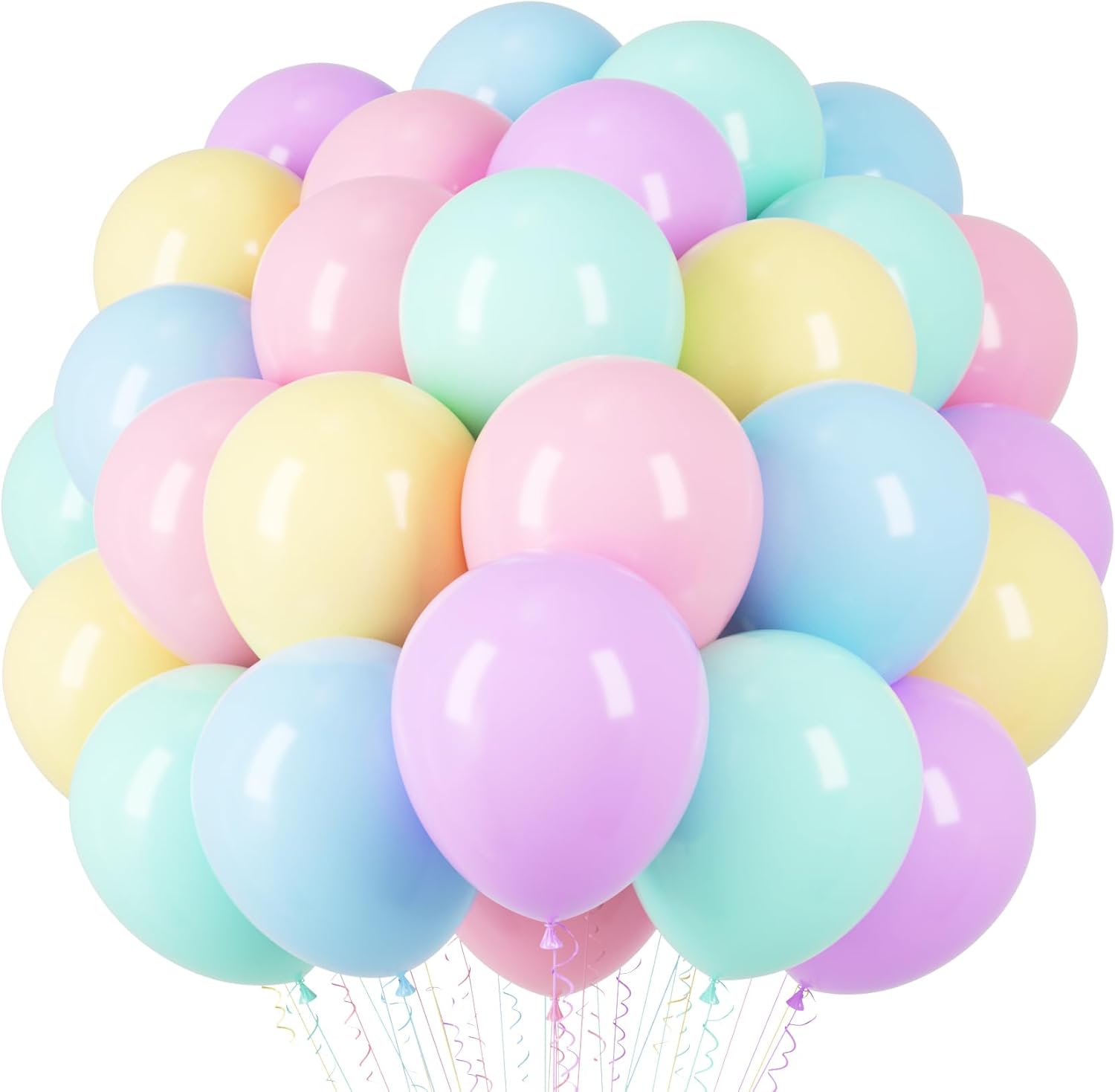 Voircoloria Pastel Balloons - 66 Pack 12-Inch Macaron Latex Balloons for Celebrations & Parties