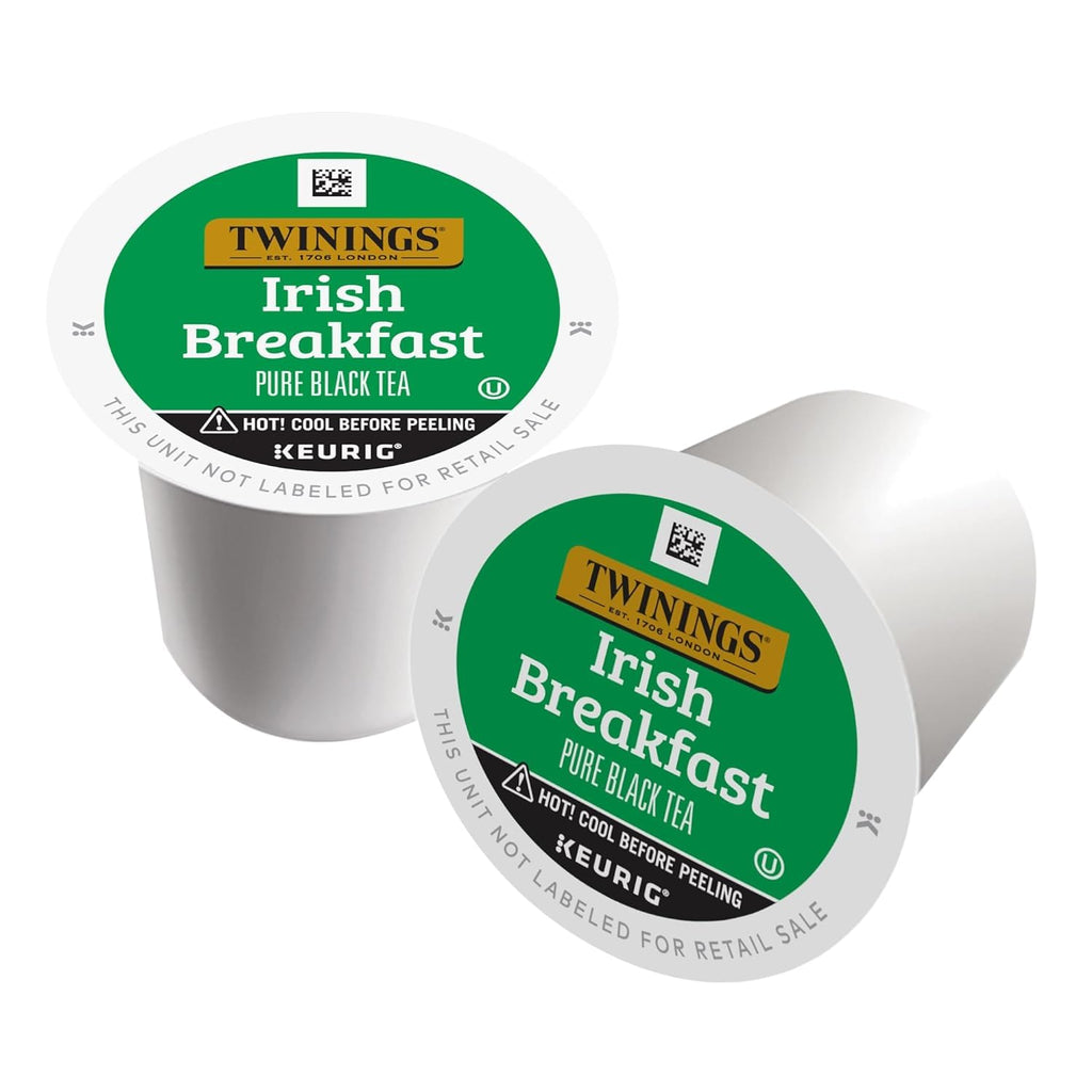 Twinings Irish Breakfast Tea K-Cup Pods for Keurig, Caffeinated Black Tea, Robust, Strong, Bold Flavour, 24 Count (Pack of 2), Enjoy Hot or Iced