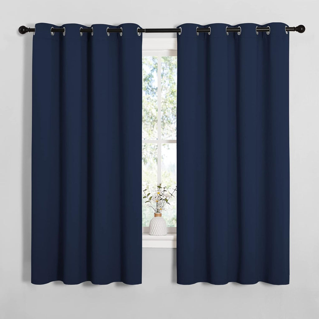 NICETOWN Blackout Curtains - All Season Thermal Insulated Grommet Drapes for Kid's Room | Navy, 55 x 68 Inches