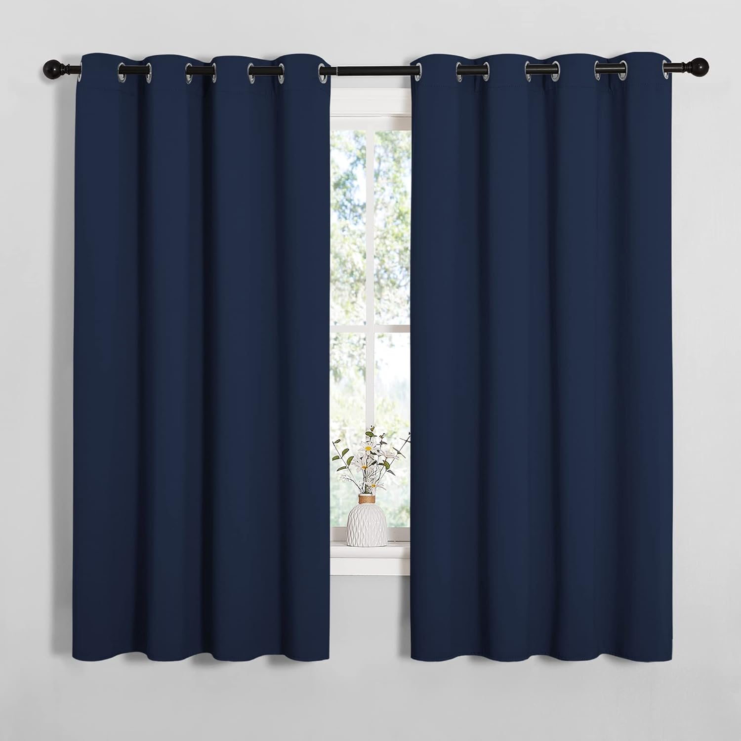 NICETOWN Blackout Curtains - All Season Thermal Insulated Grommet Drapes for Kid's Room | Navy, 55 x 68 Inches