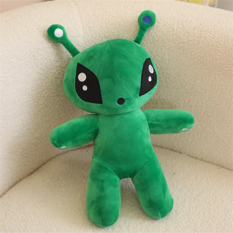 OSOCU 13.5in Adorable Green Alien Plush Toy - Ultra-Soft Stuffed Figure for Home & Room Decor | Perfect Gift for Sci-Fi Fans
