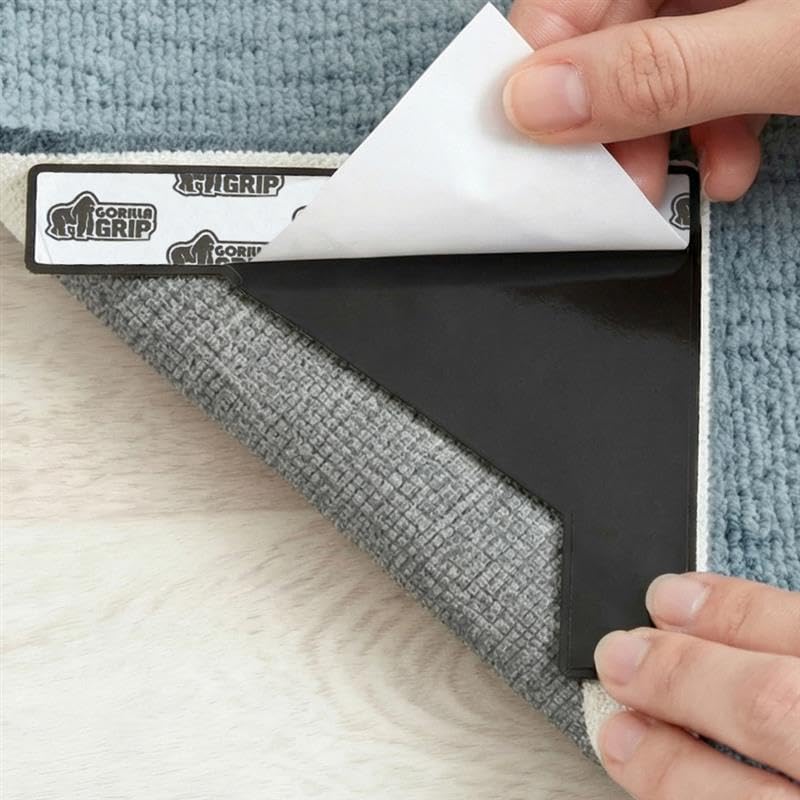 GORILLA GRIP Extra Wide Triangular Rug Grippers - 8 Pack, Reusable Adhesive