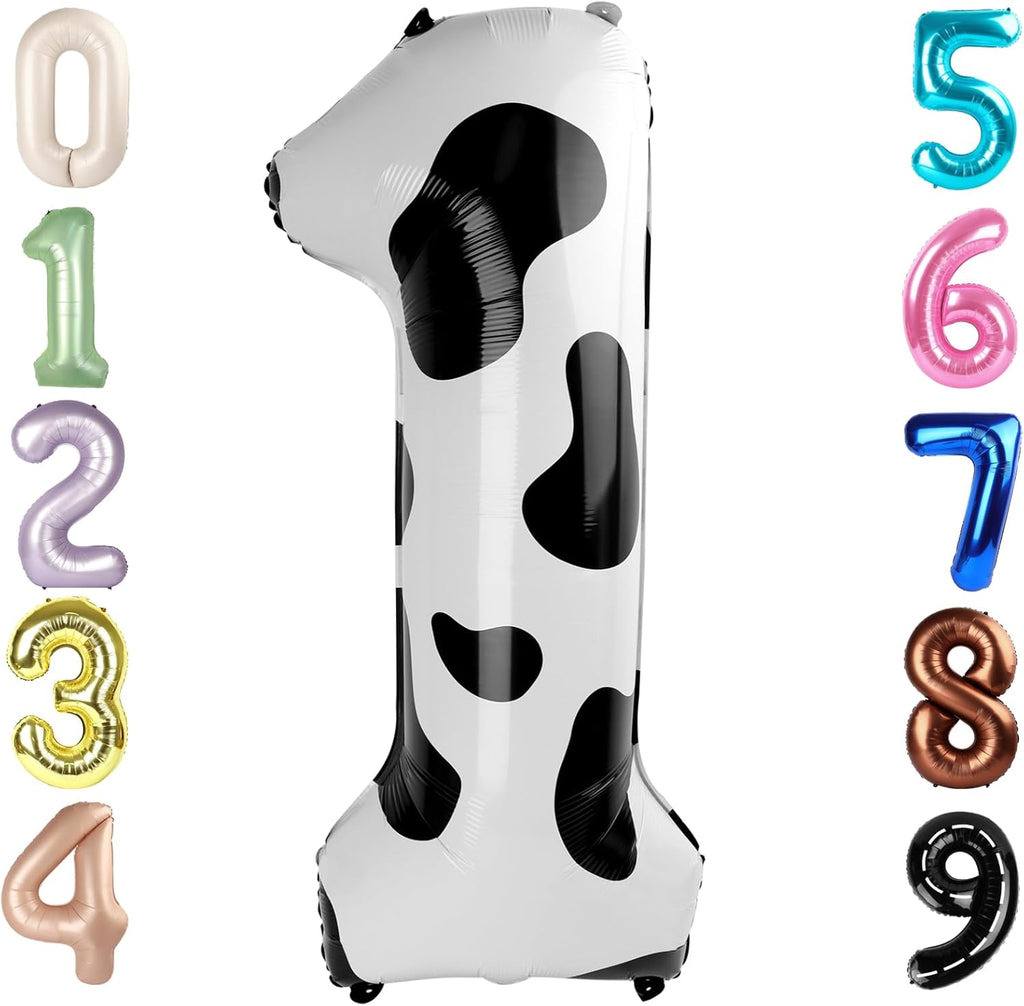 Number Balloons - 40 Inch One Balloon for 1st Birthday Party | White & Black Decor for Baby Showers
