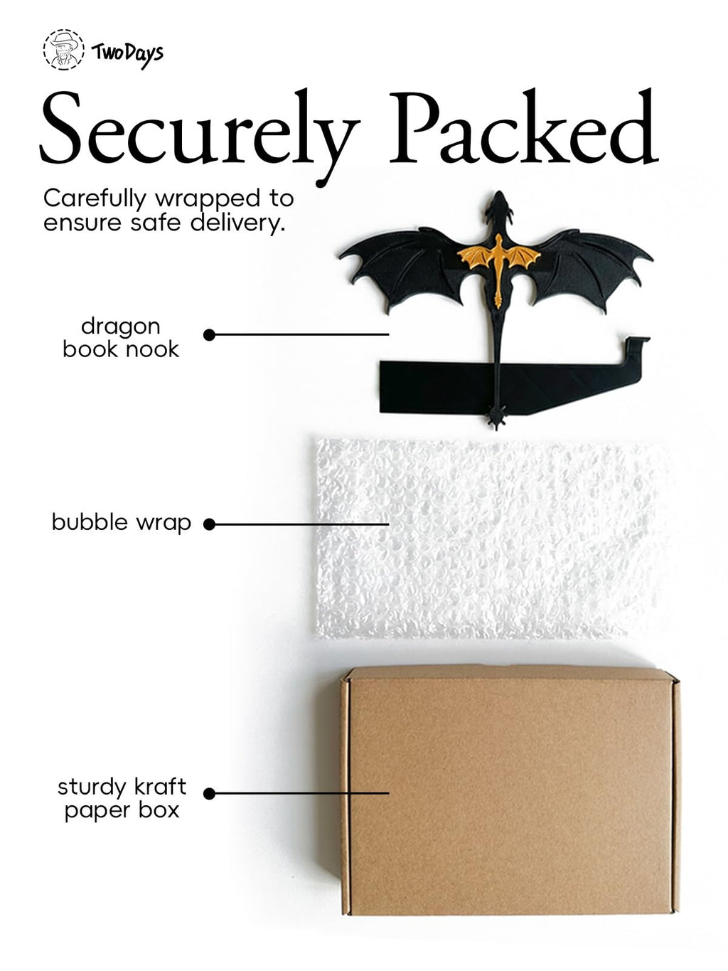 TwoDays Dragon Wing Inspired Bookshelf Display Decor - Romantasy Romance Merch, Fantasy Book Accessories Merchandise, Gifts for Bookish Book Lovers Library (8.5'' x 6.8'')