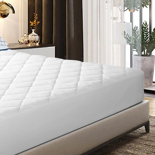 EIUE Quilted Mattress Pad - Lightweight & Breathable Fitted Topper Protector | Queen Size (60x80in) - White
