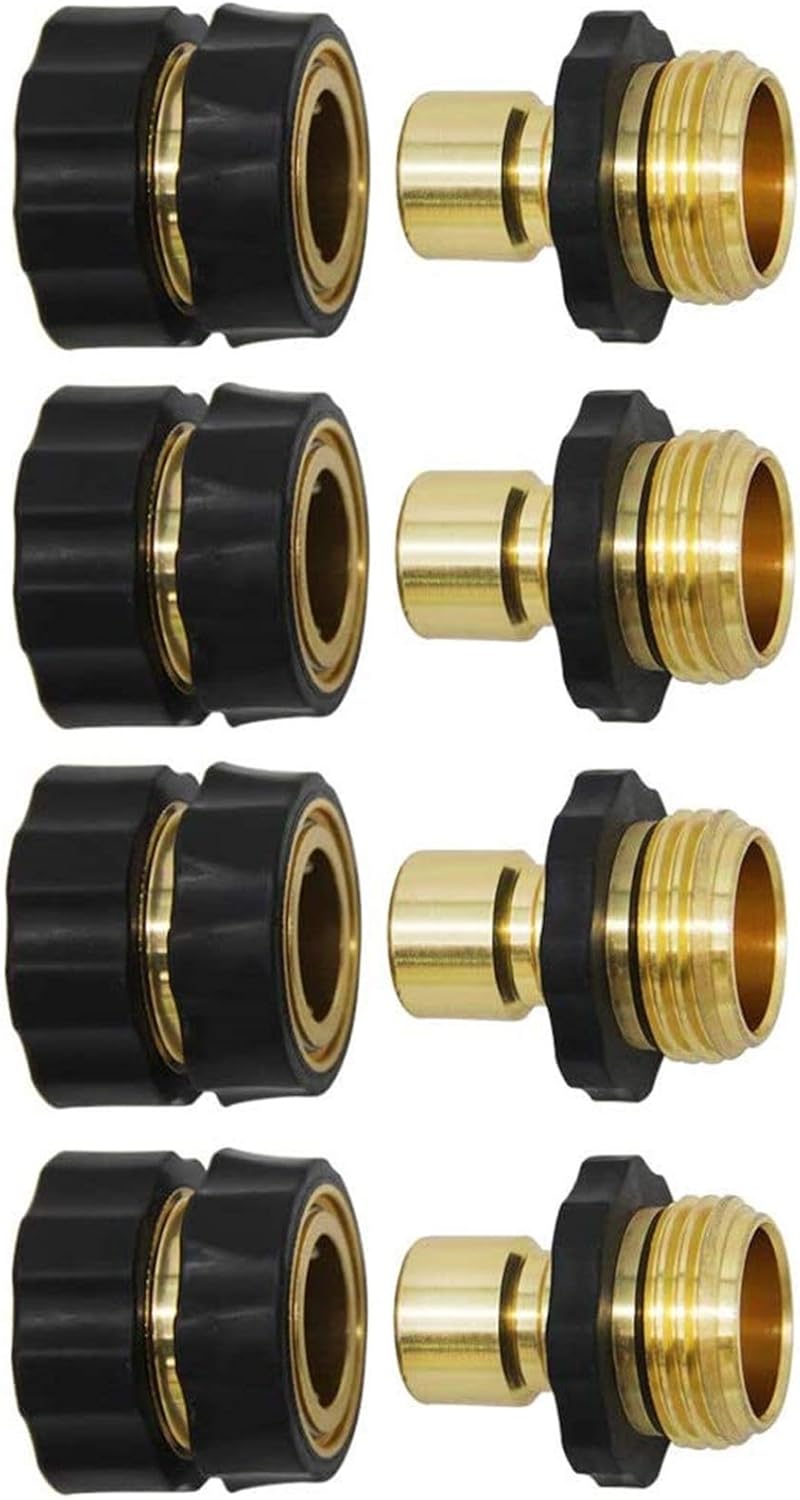 Twinkle Star Quick Connect Garden Hose Fittings - Male & Female Adapter Set (4 Pieces)