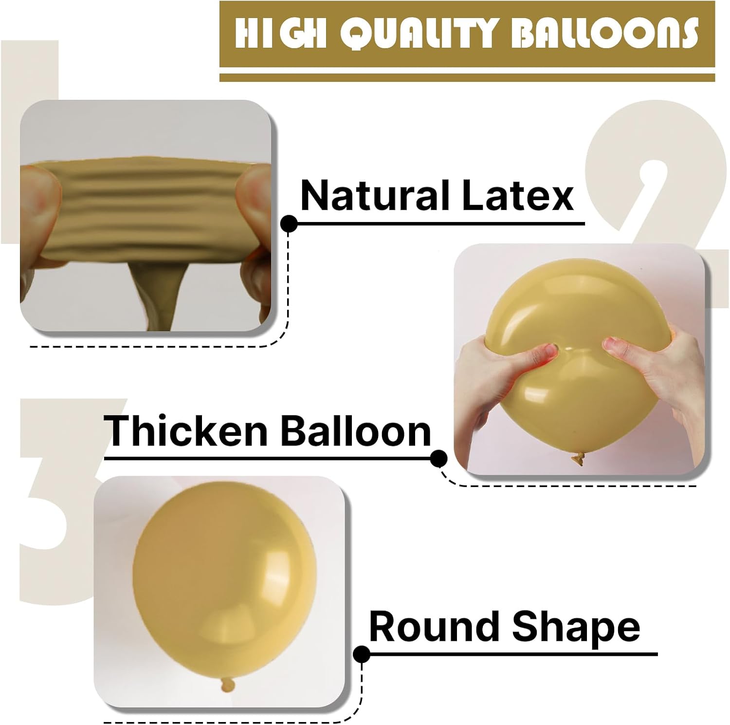 PartyWoo Tan Balloons - 50pcs 12 Inch Light Brown Latex Helium Balloons for Weddings & Baby Showers