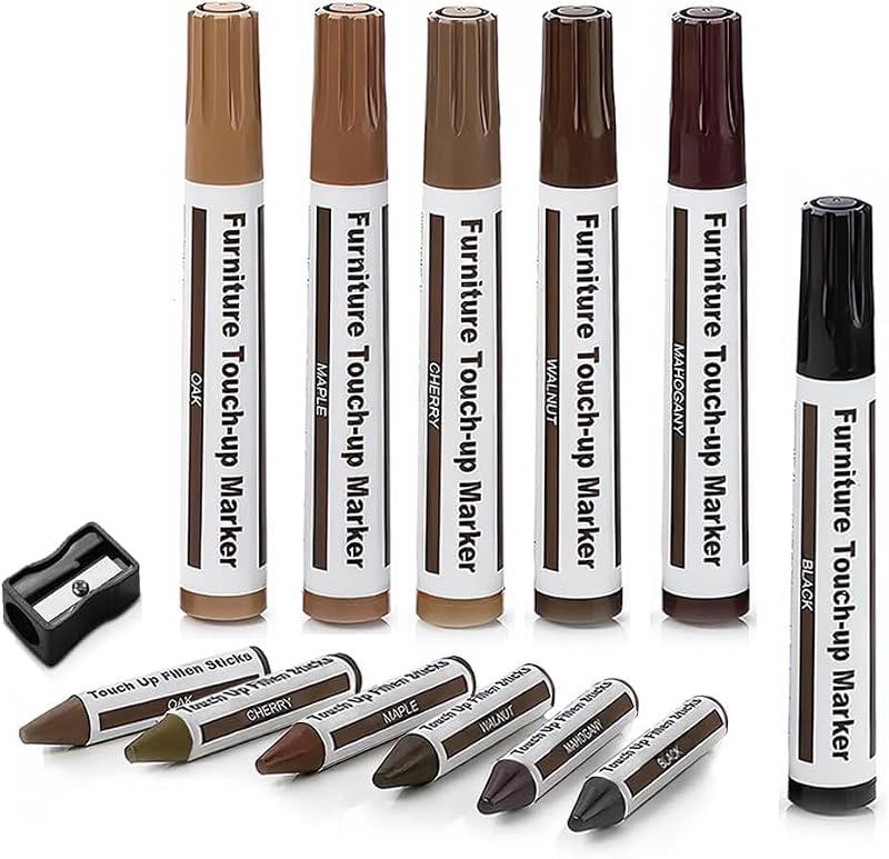 Wood Furniture Scratch Repair Markers & Wax Sticks Set of 13