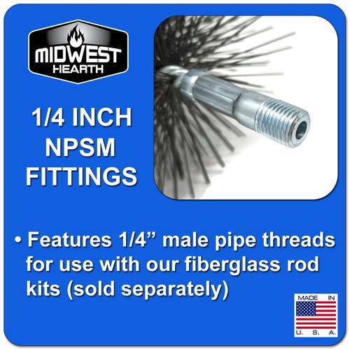Midwest Hearth Wire Chimney Cleaning Brush (6-Inch Round) Made in USA