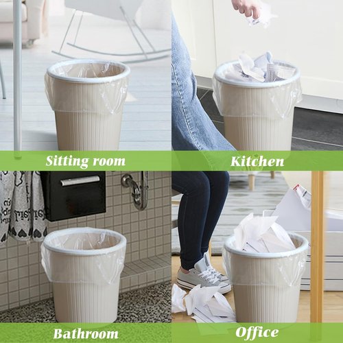 Teivio 5 Gallon 100 Counts Strong Trash Bags Garbage Bags, Bathroom Trash Can Bin Liners, Small Plastic Bags for Home Office Kitchen Kitchen, Clear