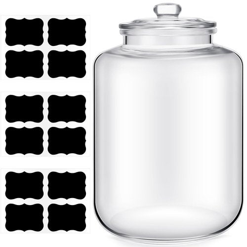 Yaomiao 4 Gallon Glass Jar with Lid Large Cookie Jar with Big Opening Airtight Food Storage Canister Canning Jars for Flour Sugar Dog Treats Pasta Candy Glass Containers with Lids for Kitchen Pantry
