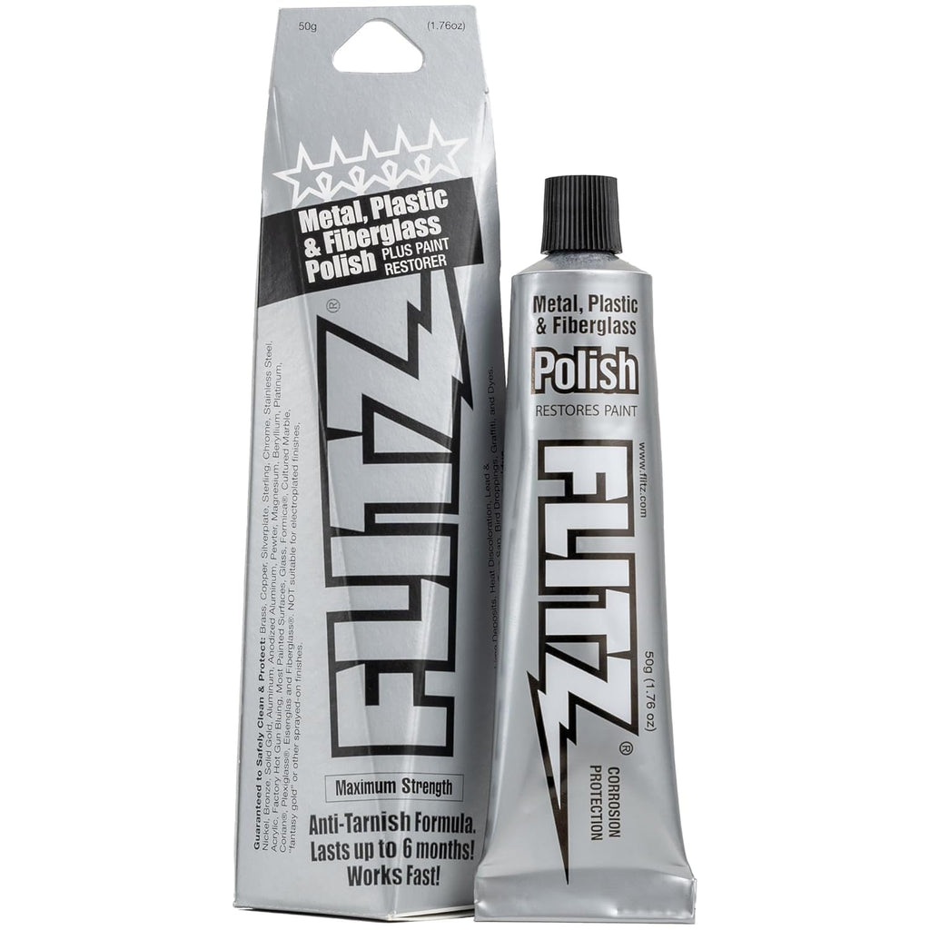 Flitz Metal Polish Paste - 1.76oz USA-Made Polish for Solid Chrome, Stainless Steel, & Aluminum - Non-Abrasive for Light Oxidation - Requires Manual Buffing - Not for Plated/Coated Surfaces (1 Pack)