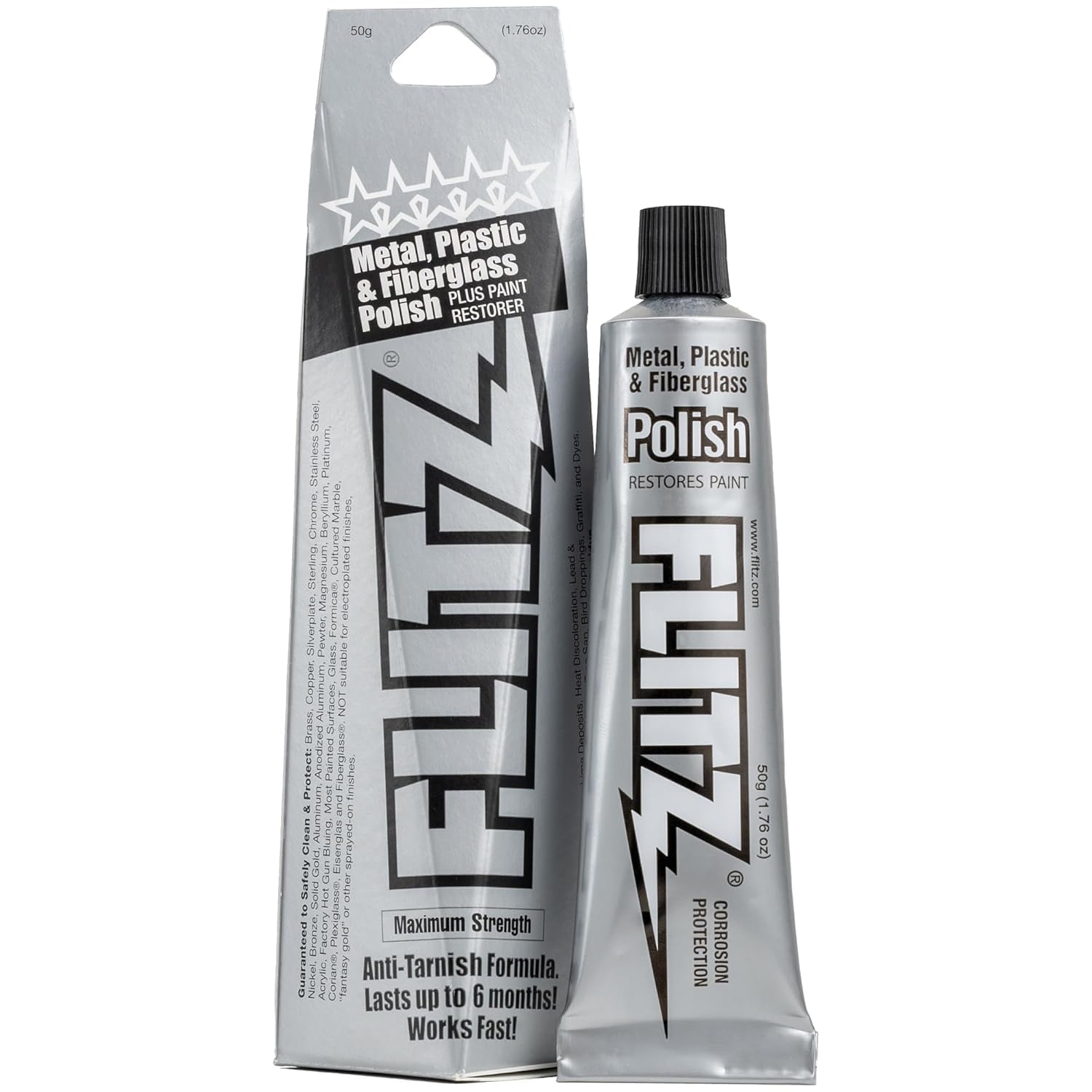 Flitz Metal Polish Paste - 1.76oz USA-Made Polish for Solid Chrome, Stainless Steel, & Aluminum - Non-Abrasive for Light Oxidation - Requires Manual Buffing - Not for Plated/Coated Surfaces (1 Pack)