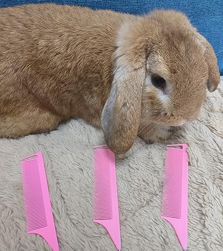 Rabetly 6-Piece Metal Carbon Rat Tail Hair Styling Combs in Pink