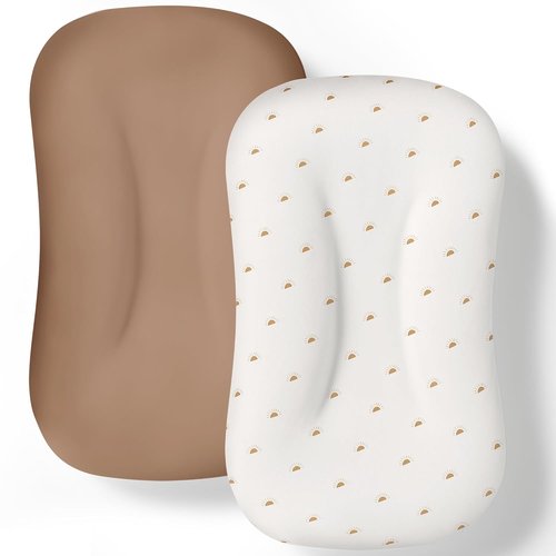 Cpzzkq Baby Lounger Cover 2 Pack - Silky Soft & Breathable Infant Slipcovers for Newborns | Fits Most Loungers, Brown