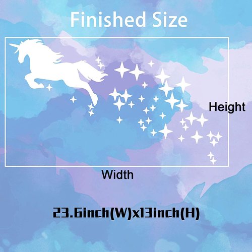 Unicorn Mirror Wall Stickers, Removable Acrylic Mirror Wall Sticker Decals, DIY Self Adhesive Stars Art Wall Decal Murals Home Wall Decoration Stickers for Living Room Kids Bedroom Office Baby Nursery