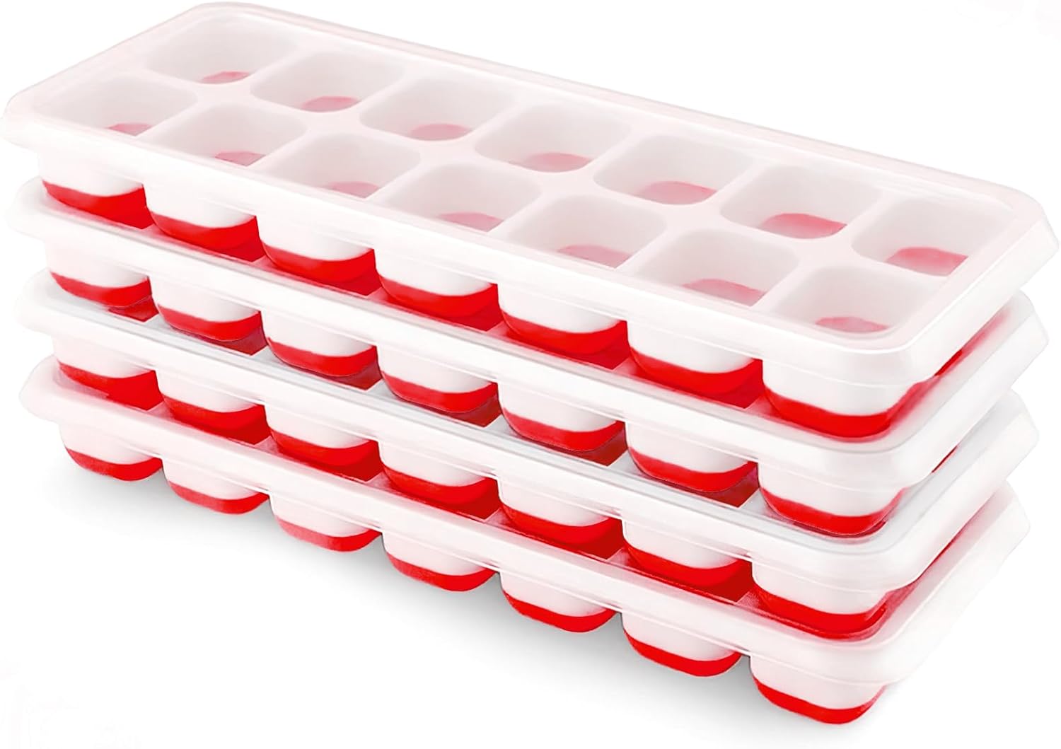 Airabc Silicone Ice Cube Trays - Easy-Release 14-Cube Design with Removable Lid | BPA Free & Stackable